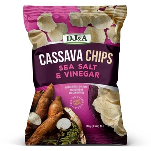 DJ&A Cassava Vegetable Chips Sea Salt and Vinegar 100g [Shortdated BBD: Aug-25]