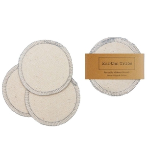 Earths Tribe Silver Reusable Hemp Makeup Rounds 10 pack