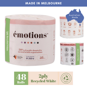 Emotions Made in Melbourne Recycled Toilet Paper - 48 rolls (ships separately direct from Manufacturer)