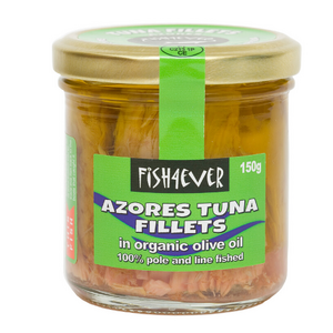 Fish4Ever Azores (Skipjack) Tuna Fillets in Olive Oil (Glass Jar) ~ 150g 