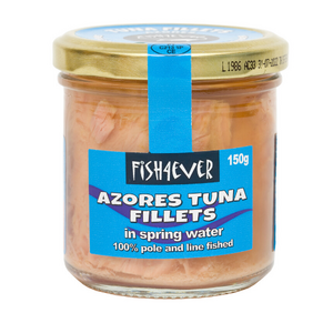 Fish4Ever Azores (Skipjack) Tuna Fillets in Spring Water (Glass Jar) ~ 150g