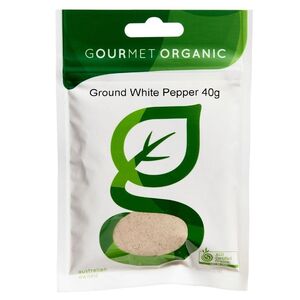 Gourmet Organic Pepper White Ground 40g