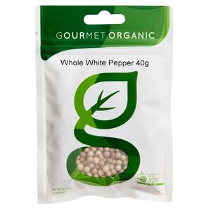 Gourmet Organic Pepper White Whole 40g