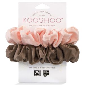 KOOSHOO Plastic-free Scrunchies Blush Walnut (Organic) 2 pack