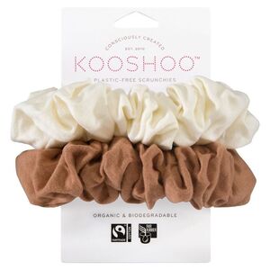 KOOSHOO Plastic-free Scrunchies Cappuccino (Organic) 2 pack