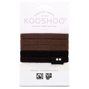 KOOSHOO Plastic-free Hair Ties Brown/Black (Organic) 5 pack