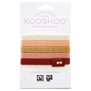 KOOSHOO Plastic-free Hair Ties Ginger (Organic) 5 pack