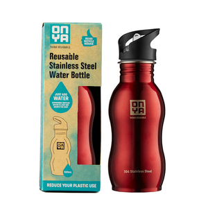 Onya Stainless Steel Drink Bottle Red ~ 500ml 