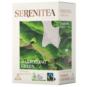 SereniTEA Darjeeling Green (Organic & Fairtrade) 25 Pyramid Tea Bags