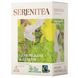 SereniTEA Lemongrass & Ginger (Organic & Fairtrade) 25 Pyramid Tea Bags