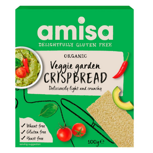 Amisa Veggie Garden Crispbread (Organic & Gluten Free) ~ 100g [Shortdated BBD: Sep-25]