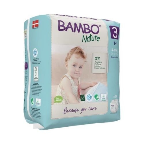 Bambo Nature Nappies Size 3 (M) 4-8 kg ~ 28 Nappies