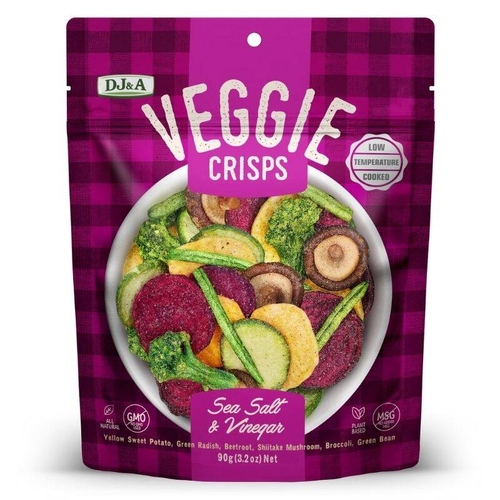 DJ&A Veggie Crisps Sea Salt and Vinegar 90g [Shortdated BBD: Mar-26]