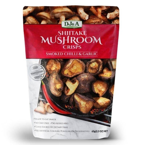 DJ&A Shiitake Mushroom Crisps Smoked Chilli & Garlic 65g [Shortdated BBD: Jan-26]