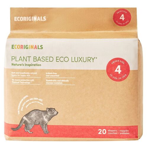 Ecoriginals Nappy Size 4 (10-15kg) 20 per bag (Toddler)