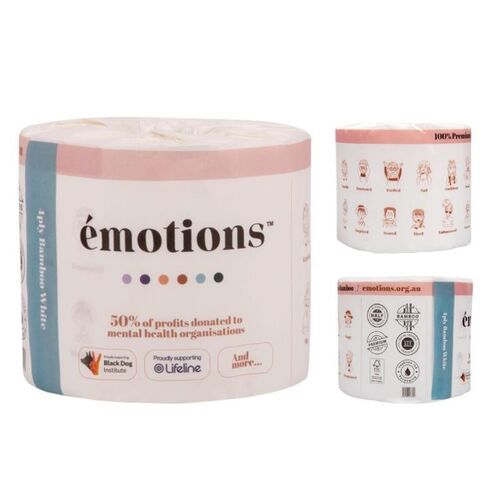 Emotions 100% Bamboo Toilet Paper 4ply - 48 rolls