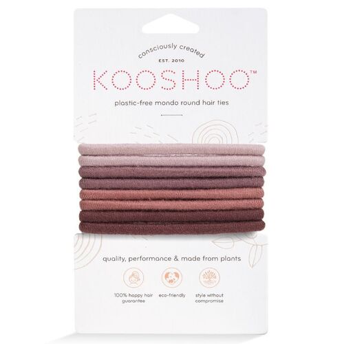 KOOSHOO Plastic-free Round Hair Ties Mondo Earth Tints 8 pack