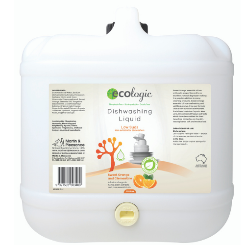 Ecologic Sweet Orange Dish Liquid ~ Bulk Value 15L