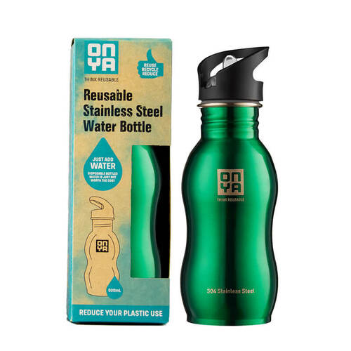 Onya Stainless Steel Drink Bottle Green ~ 500ml 