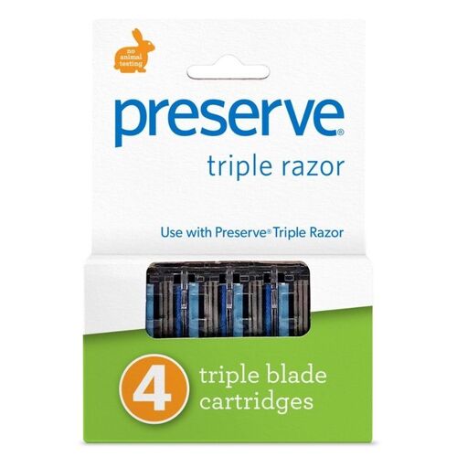 Preserve Triple Shave Razor Replacement Blades | 4 Blades