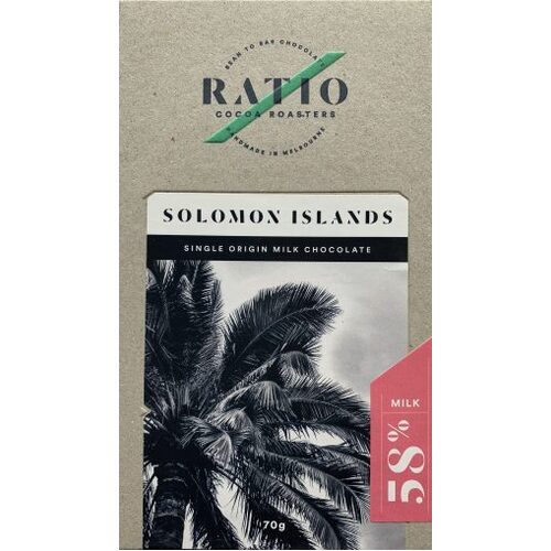 Ratio Cocoa Roasters Solomon Islands Milk Chocolate 58% ~ 70g