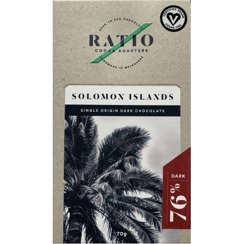 Ratio Cocoa Roasters Solomon Islands Dark Chocolate 76% (Vegan) ~ 70g