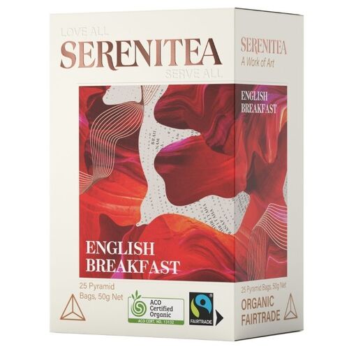 SereniTEA English Breakfast (Organic & Fairtrade) 25 Pyramid Tea Bags