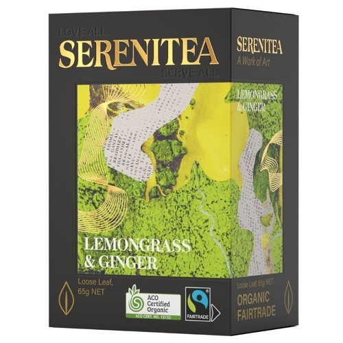 SereniTEA Lemongrass & Ginger Loose Leaf Tea (Organic & Fairtrade) 65g