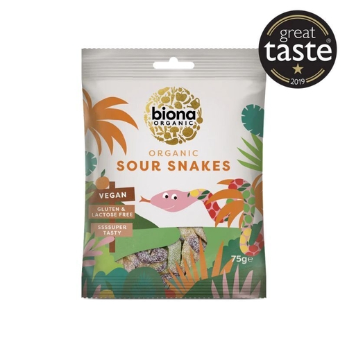 Biona Sour Snakes (Organic) ~ 75g [Shortdated BBD: Mar-26]