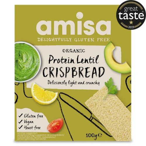 Amisa Gluten Free Crispbread - Protein Lentil 100g