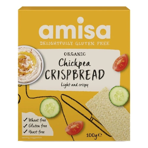 Amisa Gluten Free Crispbread - Chickpea 100g [Shortdated BBD: Apr-26]