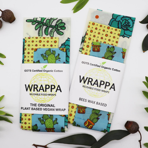 Wrappa Cacti Beeswax Wrap ~ 3 Pack (2 x med & 1 x Lrg)